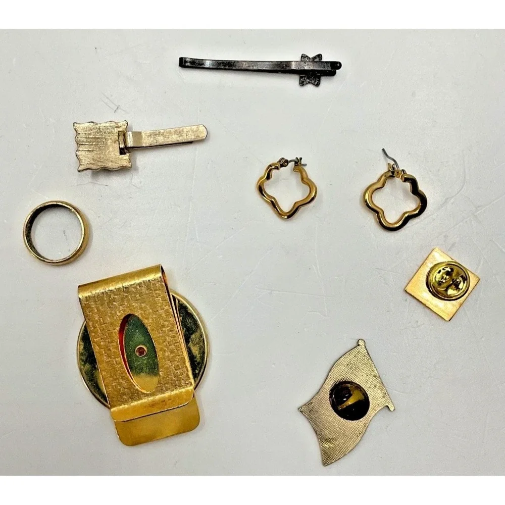 Vintage Jewish Jewelry Lot Menorah Money‎ Clip Star of David Pin